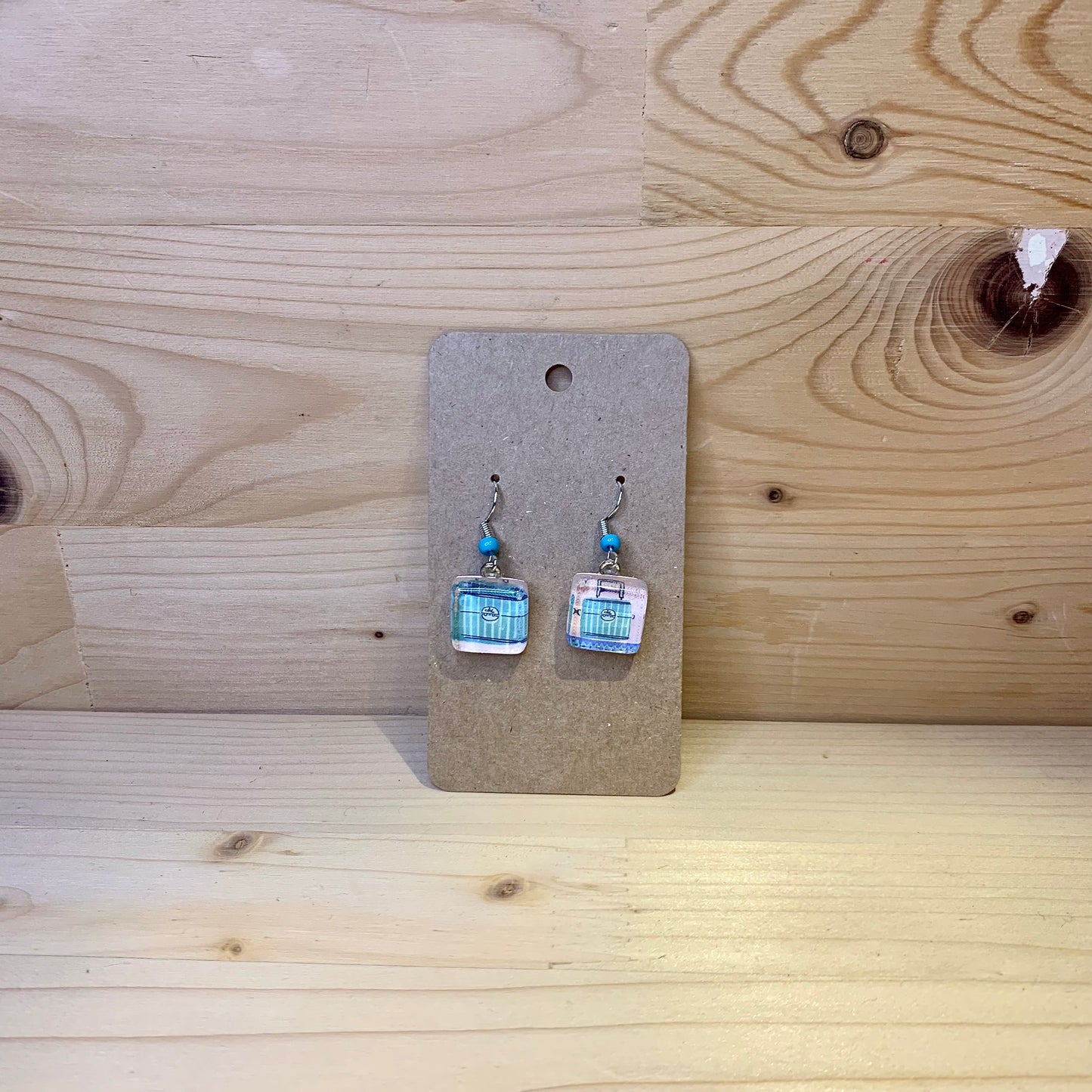 Travel Earrings - Blue Suitcase