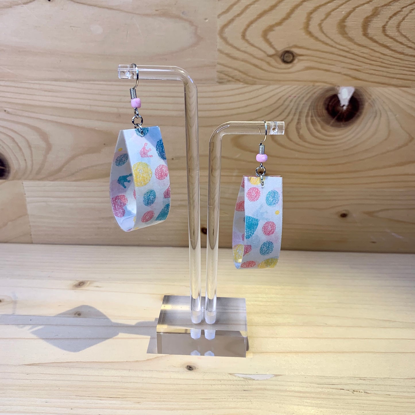 Washi Tape Earrings - Pastel Colored Shapes