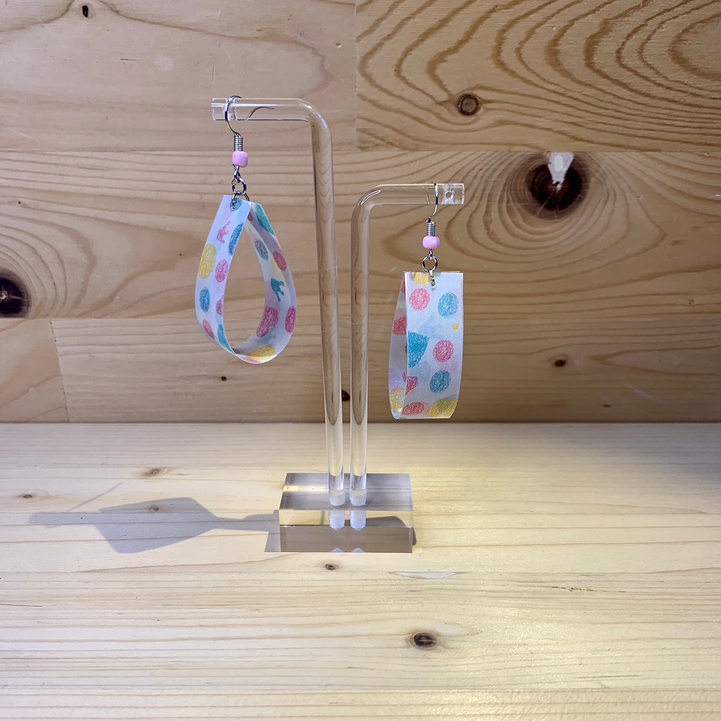 Washi Tape Earrings - Pastel Colored Shapes