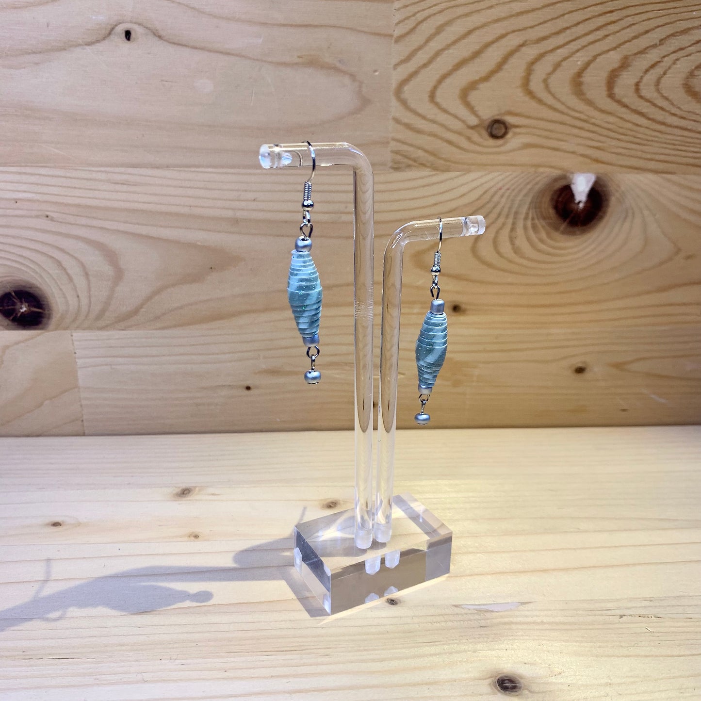 Paper Bead Earrings - Sliver Glitter