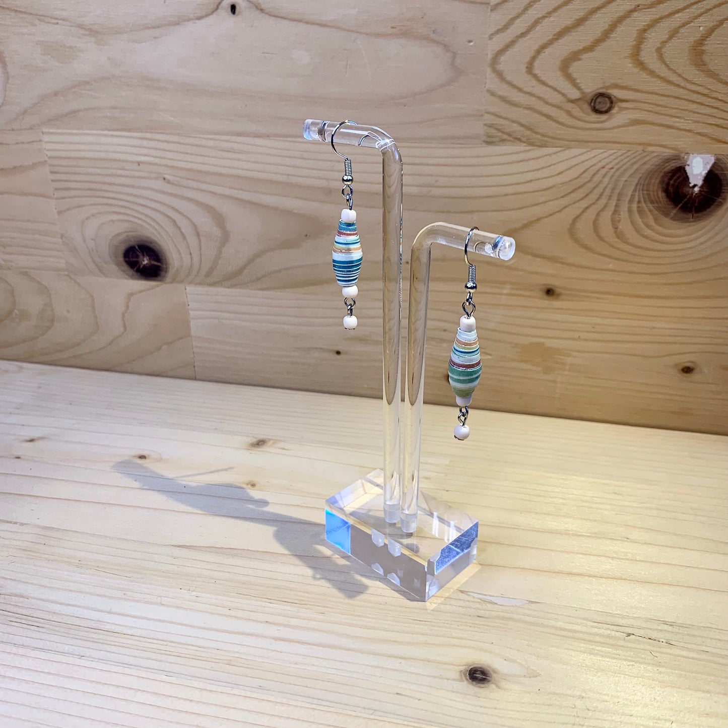 Paper Bead Earrings - Pastel Color