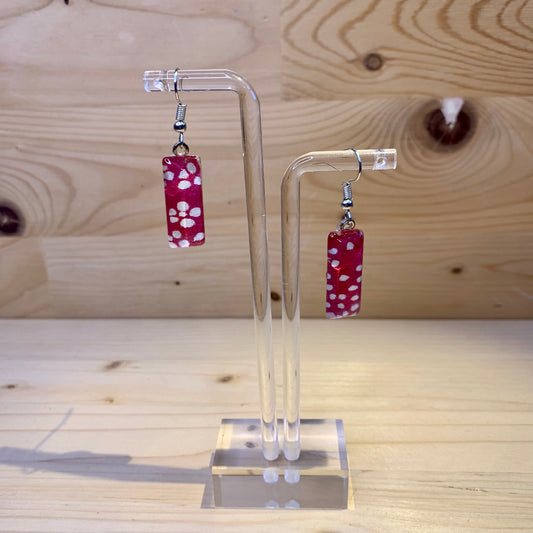 Japanese Paper Earrings - Hot Pink