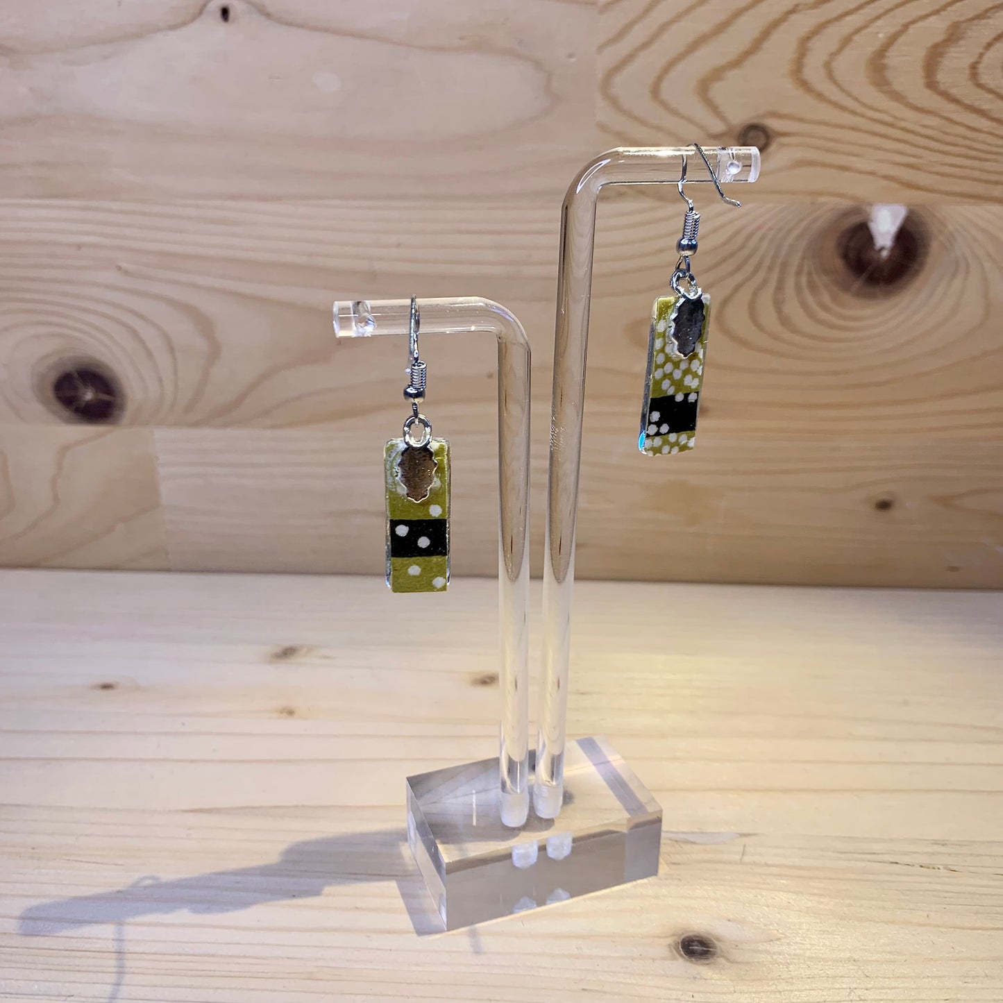 Japanese Paper Earrings - Yellow & Black