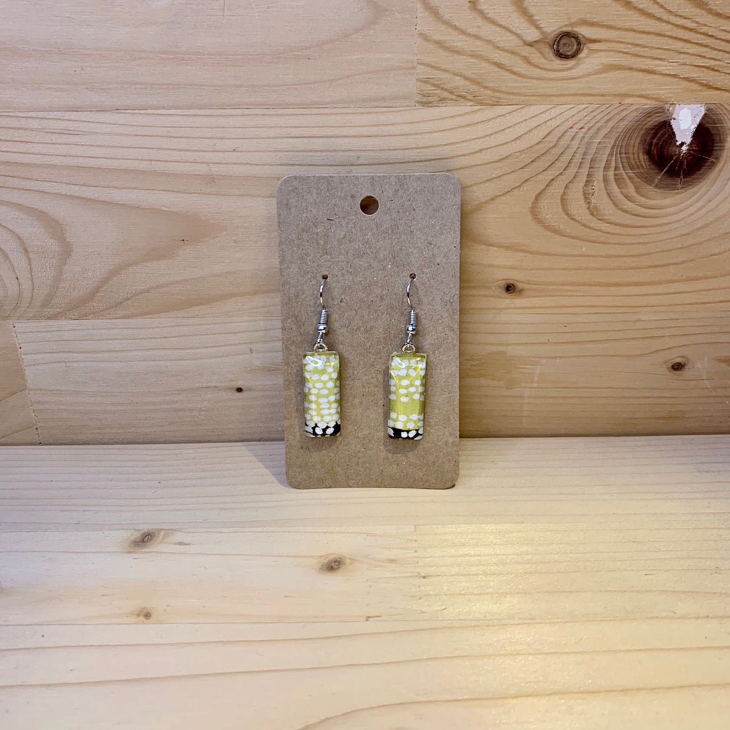 Japanese Paper Earrings - Yellow & Black