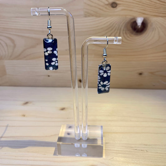 Japanese Paper Earrings - Navy Blue