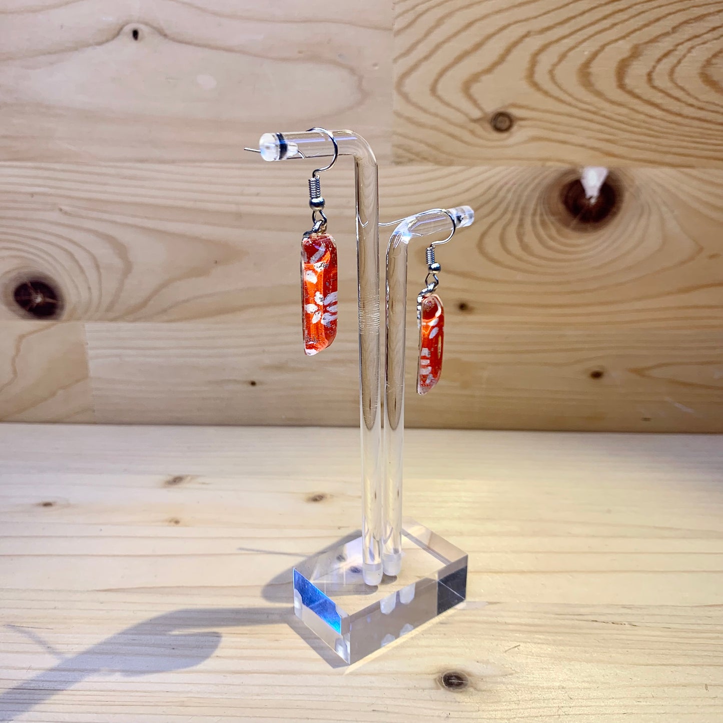 Japanese Paper Earrings - Orange