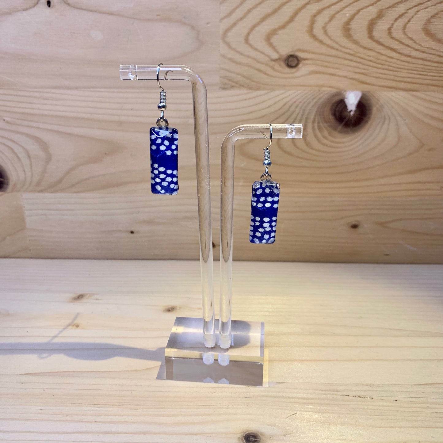 Japanese Paper Earrings - Bright Blue