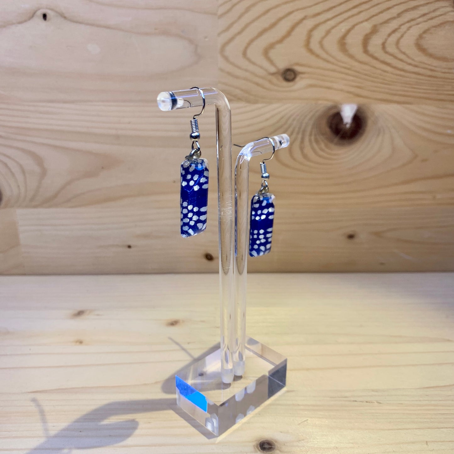 Japanese Paper Earrings - Bright Blue