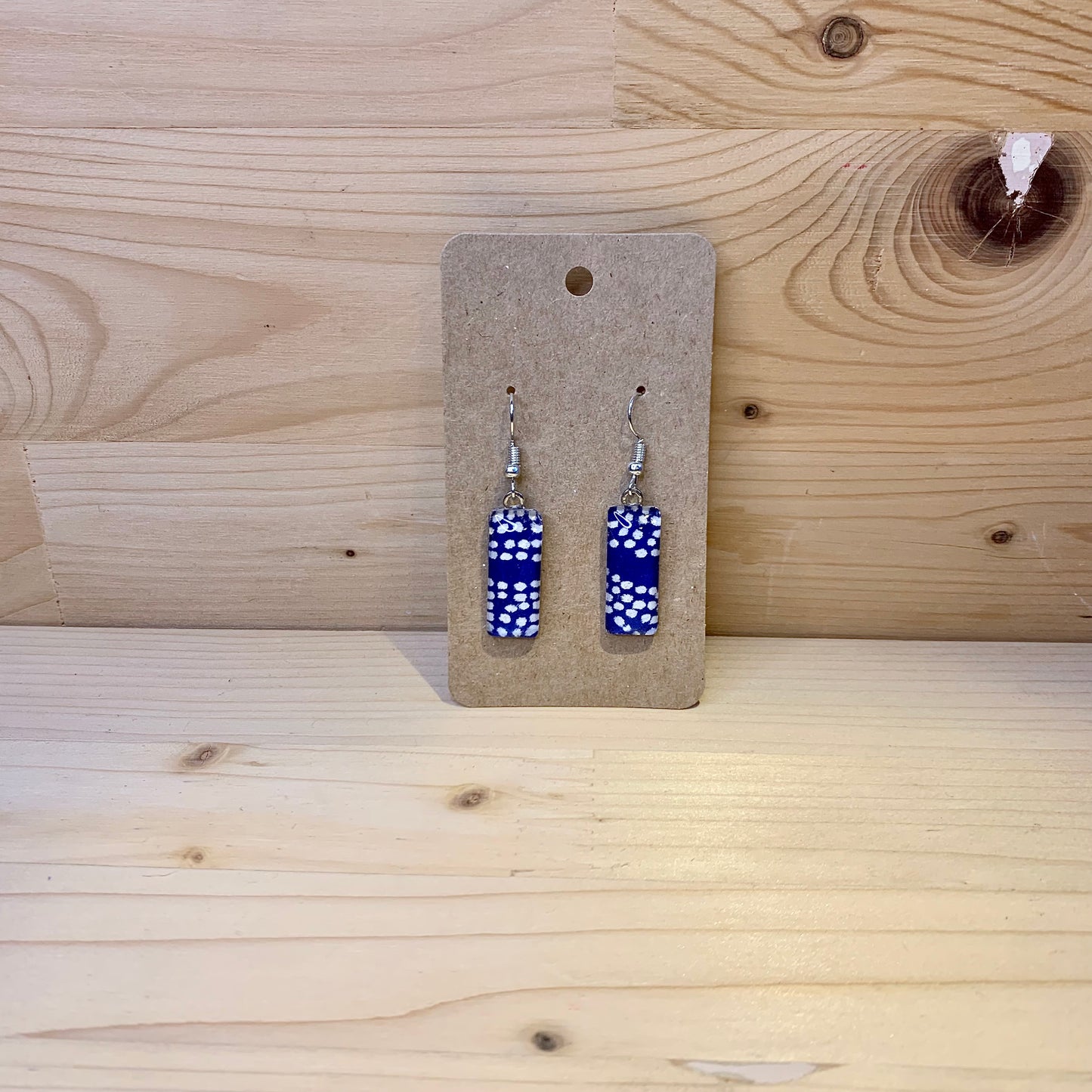 Japanese Paper Earrings - Bright Blue