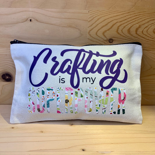 Canvas Makeup Bag - Crafting is my Superpower