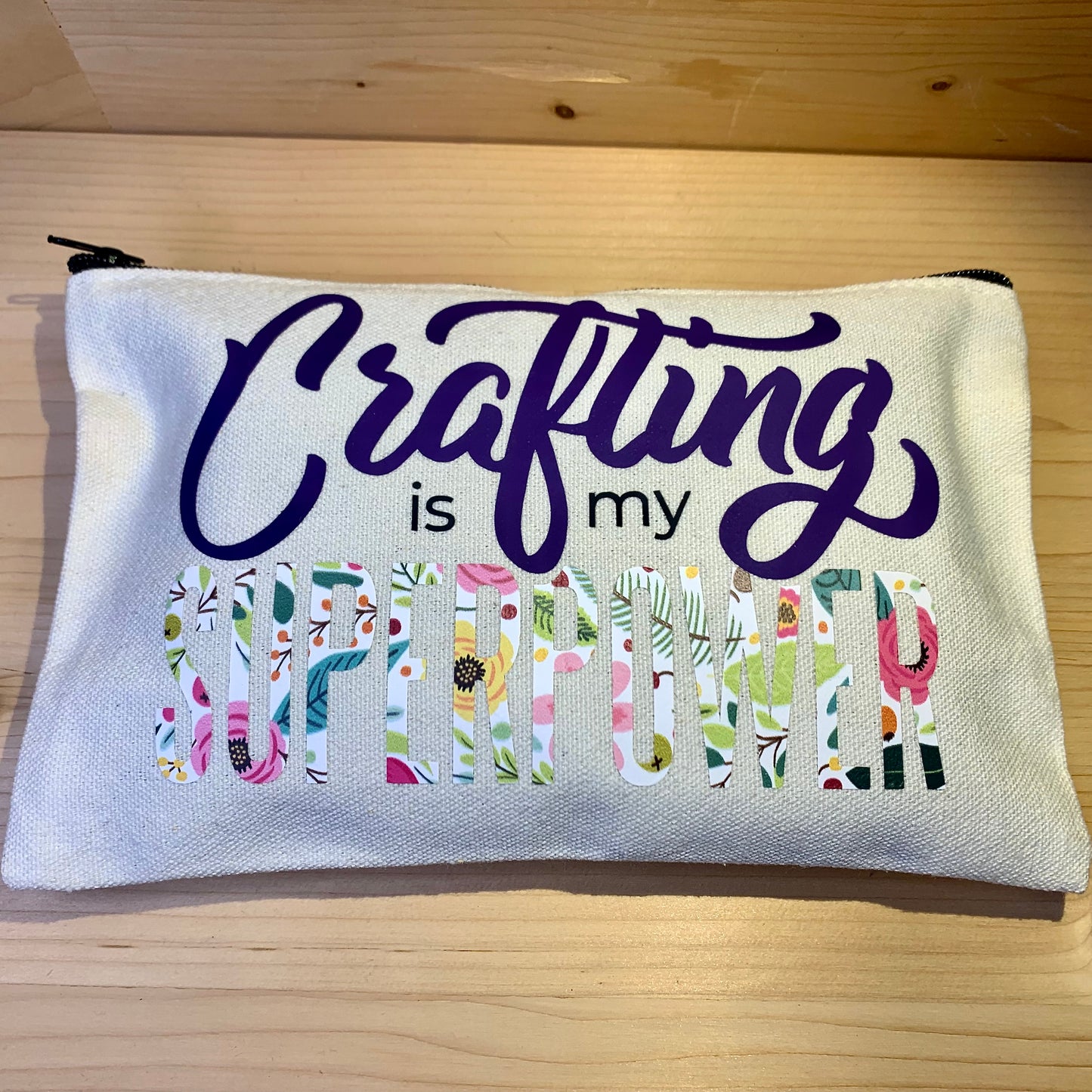 Canvas Makeup Bag - Crafting is my Superpower