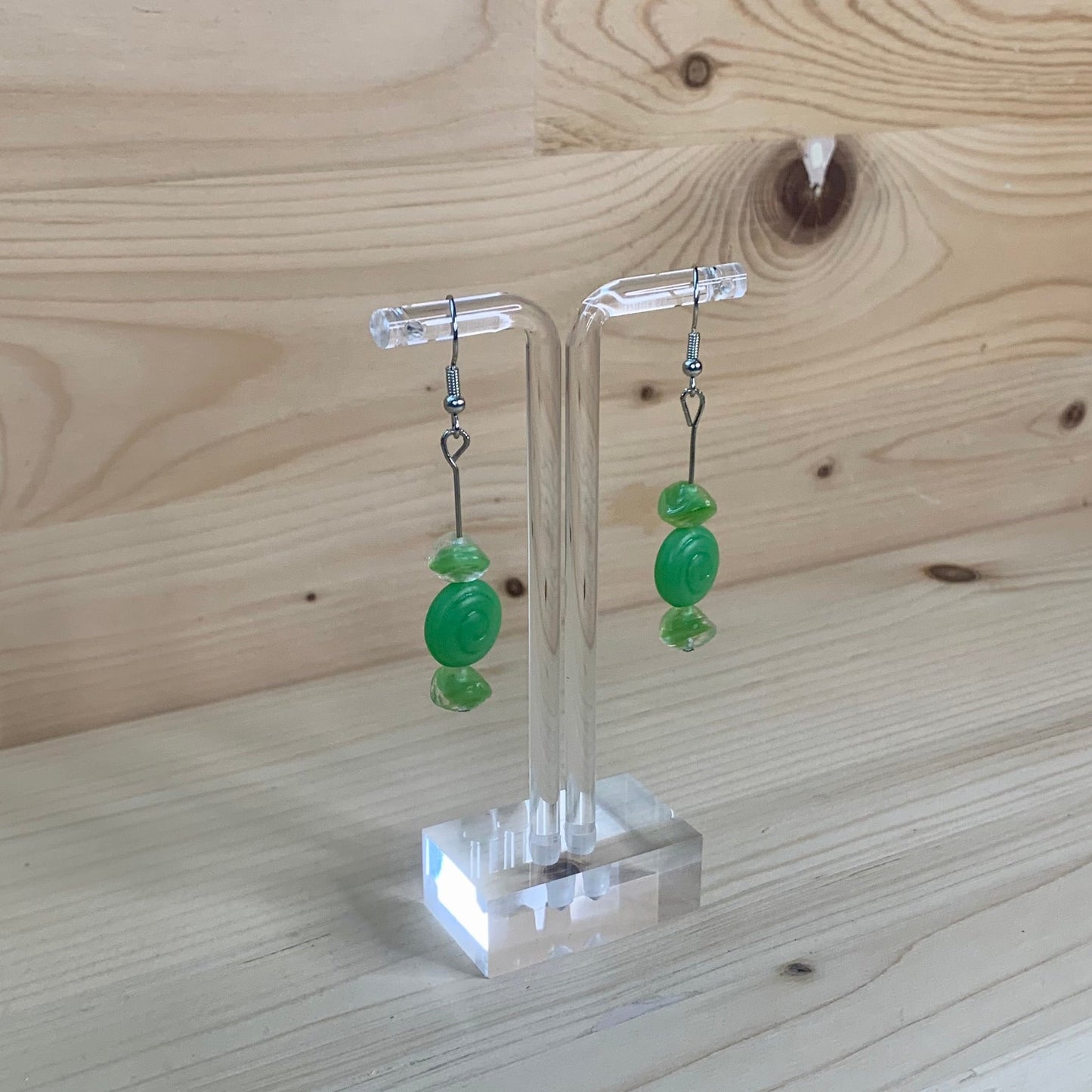 Vintage Green Beads Earrings