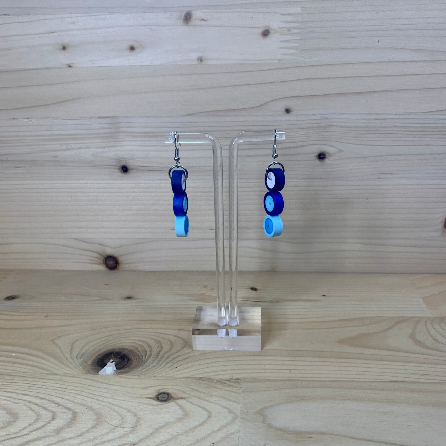 Shades of Blue Quilled Paper Circle Earrings