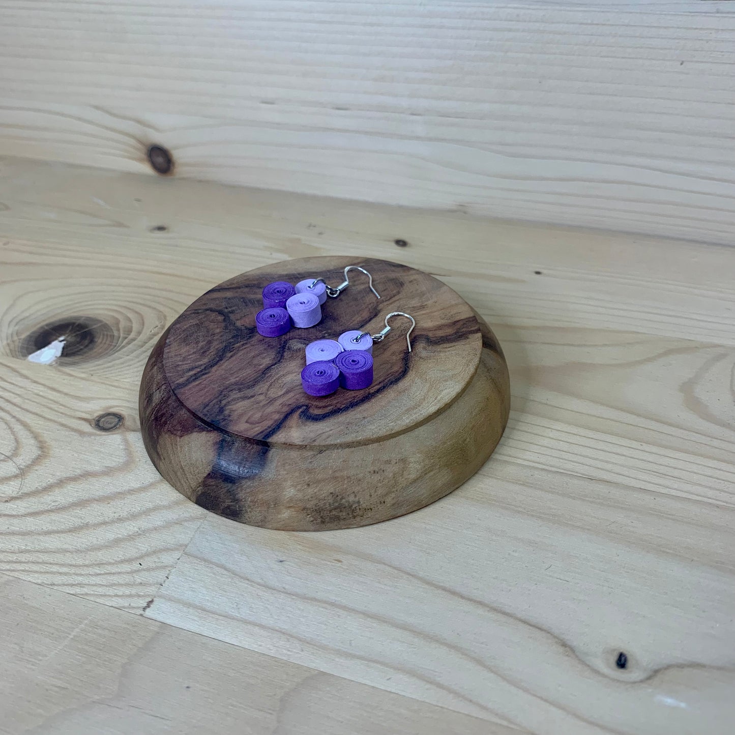 Shades of Purple Quilled Paper Circle Earrings