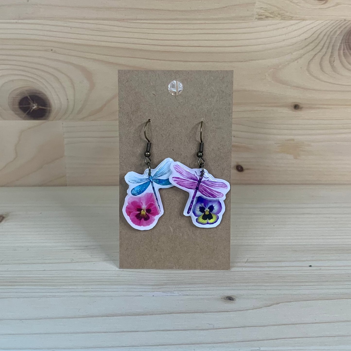 Purple and Blue Dragonfly Earrings