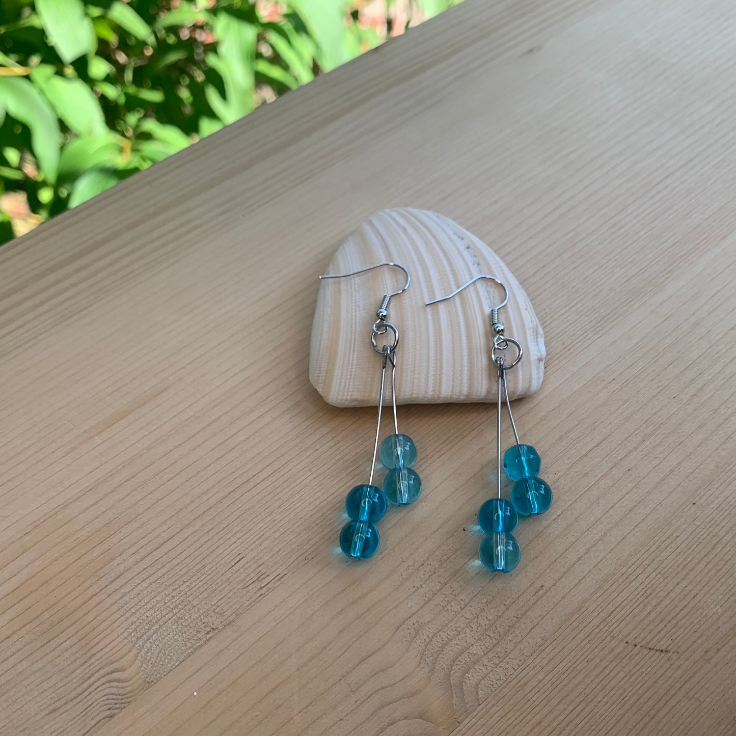 Sea Blue Double Round Earrings