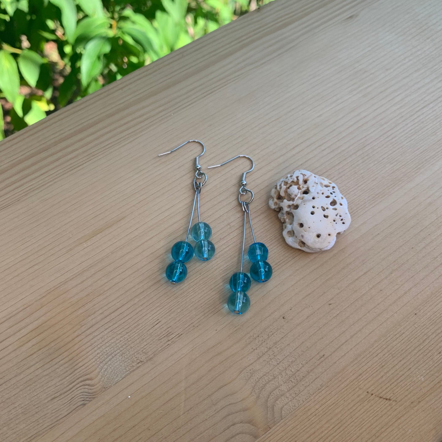 Sea Blue Double Round Earrings