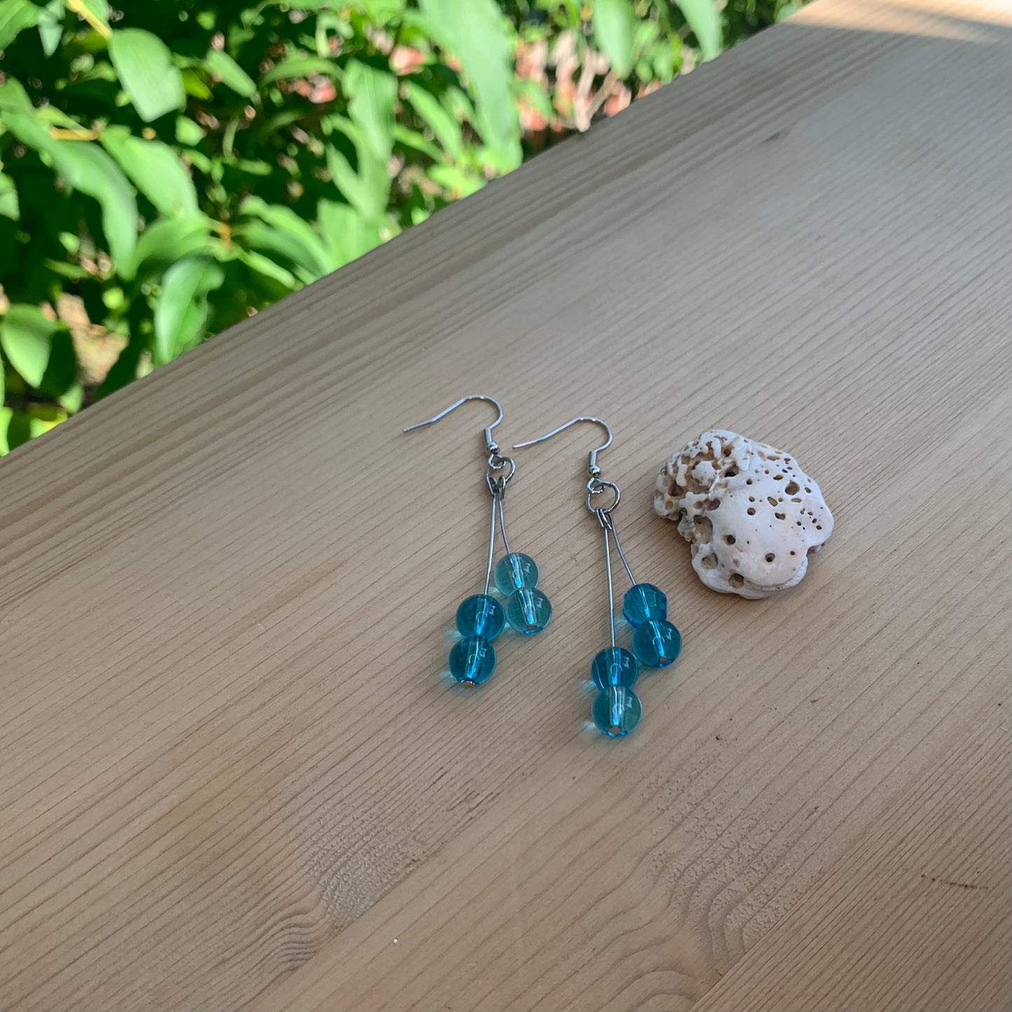 Sea Blue Double Round Earrings